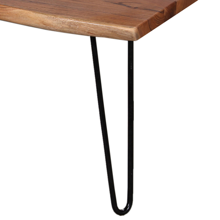 Alaterre Furniture Hairpin Natural Live Edge Wood with Metal 48" Large Coffee Table, Natural AWDD1220
